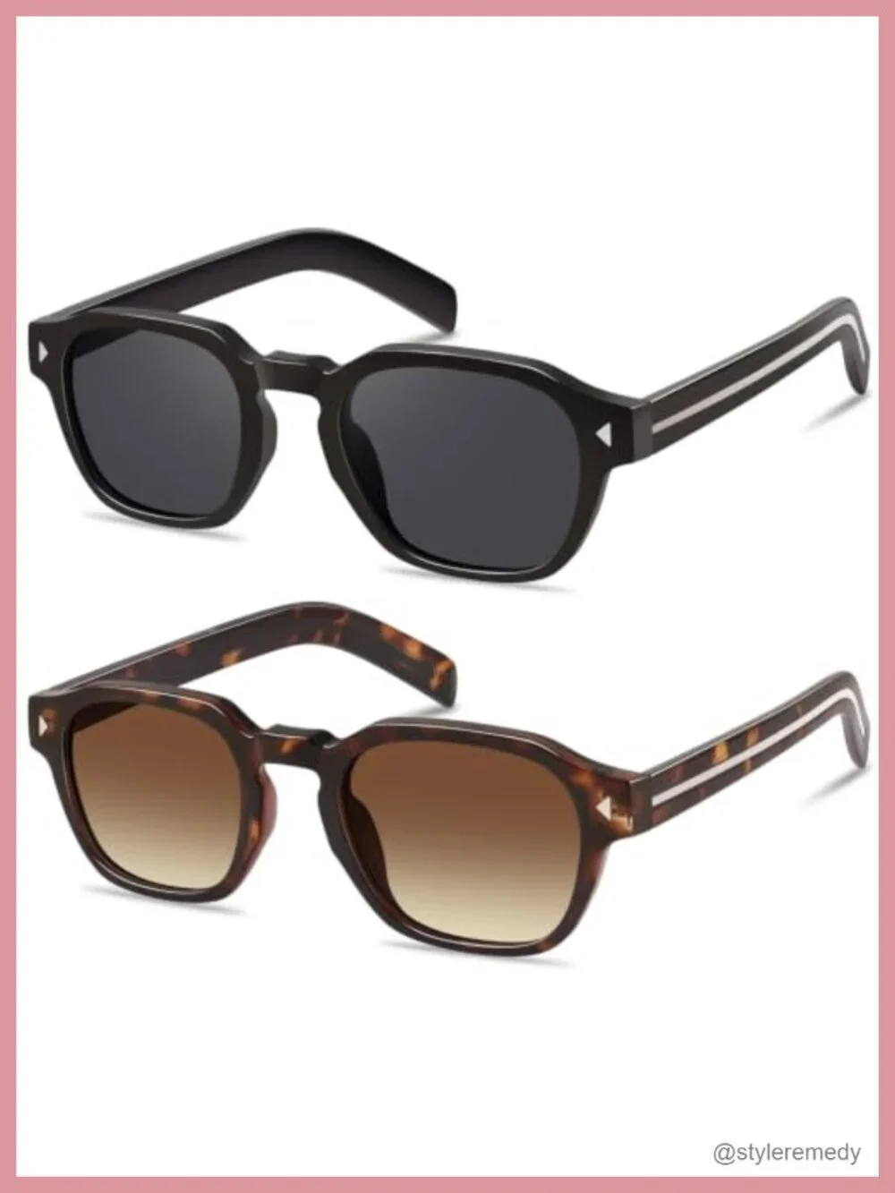 Retro Square Sunglasses for Women Men Vintage 70S Style Round Shades UV